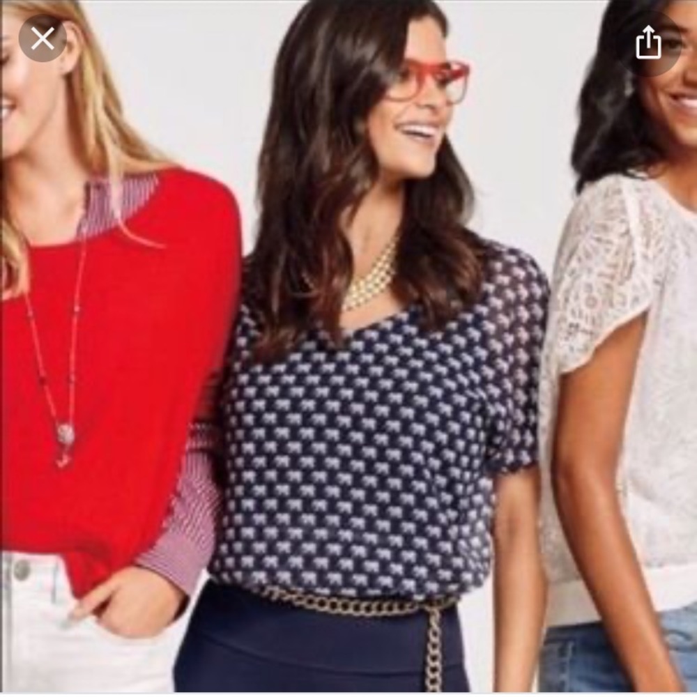 Cabi style 5345 elephants print navy